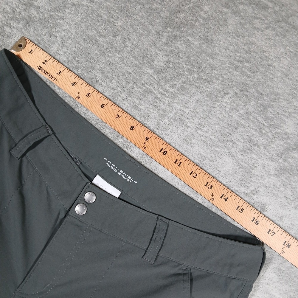 Columbia Convertible Pants Women's 14 Gray Omni-Shield Hiking Zip Off Shorts - Picture 7 of 10